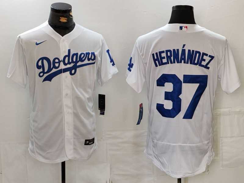 Men%27s Los Angeles Dodgers #37 Teoscar Hernandez White Flex Base Stitched Jersey->new york yankees->MLB Jersey